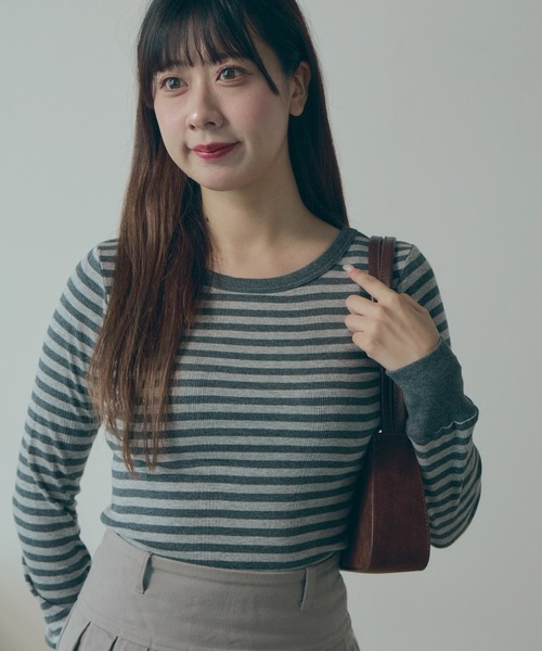MILLER(ミラー)の「R.P.miller/ミラー 袖口切り替えL/S ロンT 夏服(Tシャツ/カットソー・レディース・ホワイト/タン/レッド/グレー・FREE)」の13枚目の写真