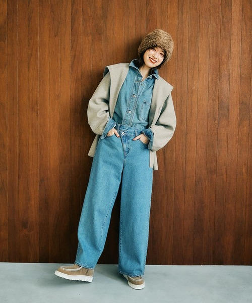 studio CLIP（スタディオクリップ）の「【kazumiさんコラボ】撥水モカシンショートブーツ（ブーツ・レディース・ライトグレー/ベージュ/ブラック・L/M）」の16枚目の写真