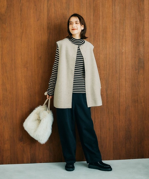 studio CLIP（スタディオクリップ）の「【kazumiさんコラボ】撥水モカシンショートブーツ（ブーツ・レディース・ライトグレー/ベージュ/ブラック・L/M）」の20枚目の写真