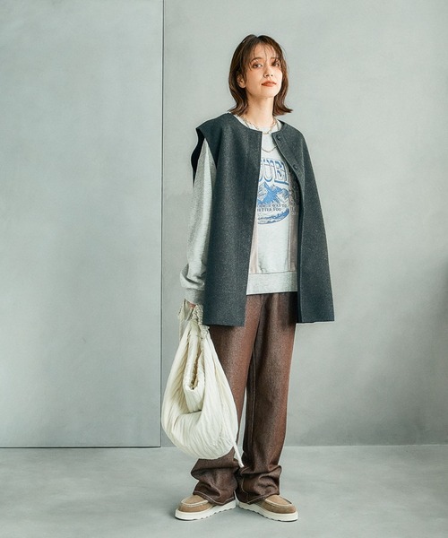 studio CLIP（スタディオクリップ）の「【kazumiさんコラボ】撥水モカシンショートブーツ（ブーツ・レディース・ライトグレー/ベージュ/ブラック・L/M）」の22枚目の写真