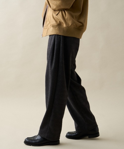 CIAOPANIC TYPY（チャオパニックティピー）の「ウールライクフラノワイドスラックス（スラックス・メンズ・ブラウン/ネイビー/ベージュ/チャコールグレー・LARGE/MEDIUM）」の6枚目の写真