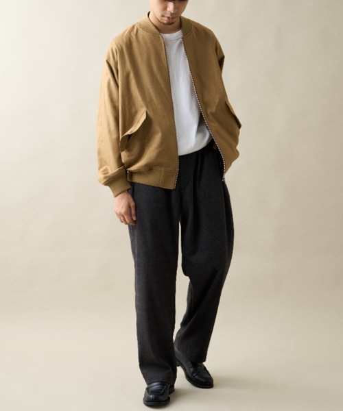 CIAOPANIC TYPY（チャオパニックティピー）の「ウールライクフラノワイドスラックス（スラックス・メンズ・ブラウン/ネイビー/ベージュ/チャコールグレー・LARGE/MEDIUM）」の14枚目の写真