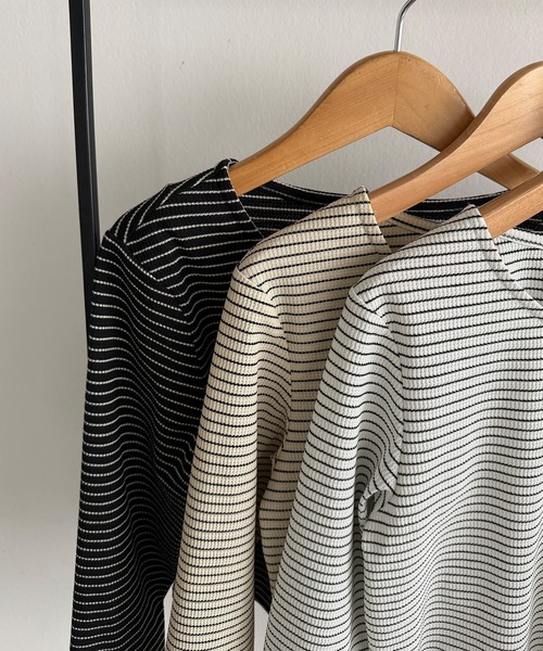 callautia（カラウティア）の「クロップドボーダーカーディガン（カーディガン/ボレロ・レディース・アイボリー/ブラック/ホワイト・SMALL/MEDIUM/LARGE）」の17枚目の写真