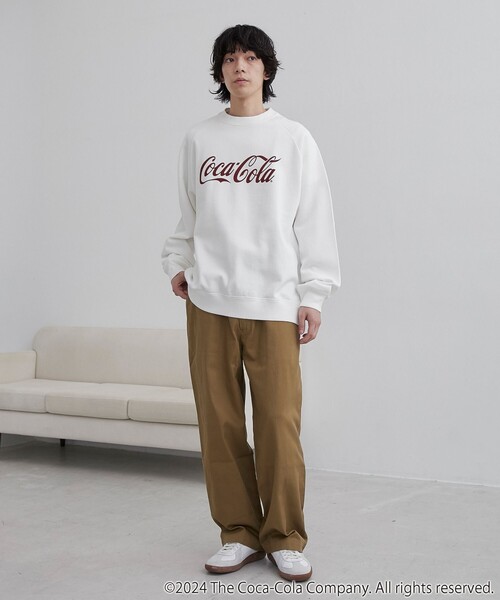 coen(コーエン)の「Coca-Cola ロゴクルーネックスウェット(スウェット・メンズ・ホワイト/レッド/ケリーグリーン・M/L/XL)」の9枚目の写真