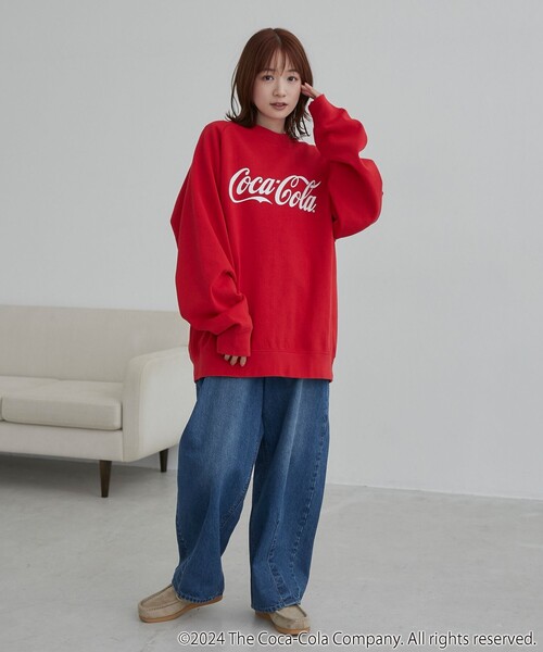 coen(コーエン)の「Coca-Cola ロゴクルーネックスウェット(スウェット・メンズ・ホワイト/レッド/ケリーグリーン・M/L/XL)」の11枚目の写真