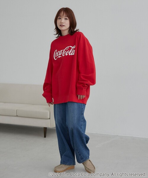 coen(コーエン)の「Coca-Cola ロゴクルーネックスウェット(スウェット・メンズ・ホワイト/レッド/ケリーグリーン・M/L/XL)」の13枚目の写真