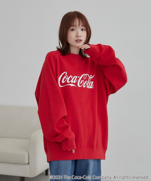 coen(コーエン)の「Coca-Cola ロゴクルーネックスウェット(スウェット・メンズ・ホワイト/レッド/ケリーグリーン・M/L/XL)」の14枚目の写真