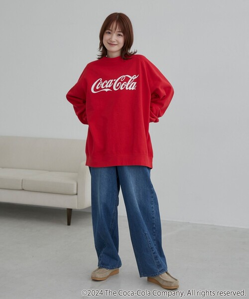 coen(コーエン)の「Coca-Cola ロゴクルーネックスウェット(スウェット・メンズ・ホワイト/レッド/ケリーグリーン・M/L/XL)」の15枚目の写真
