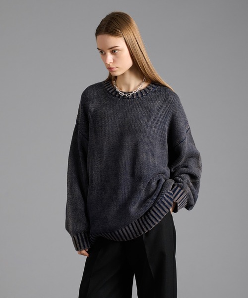セール】STONE WASH BASIC KNIT/ストーンウォッシュベーシックニット