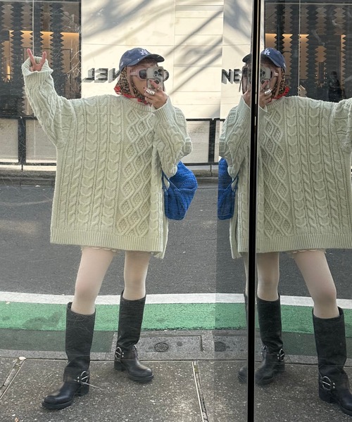 Alley Tokyo（アリートーキョー）の「カギ針あみニット巾着リュック（バックパック/リュック・レディース・ブルー/ピンク/ホワイト/イエロー・FREE）」の14枚目の写真