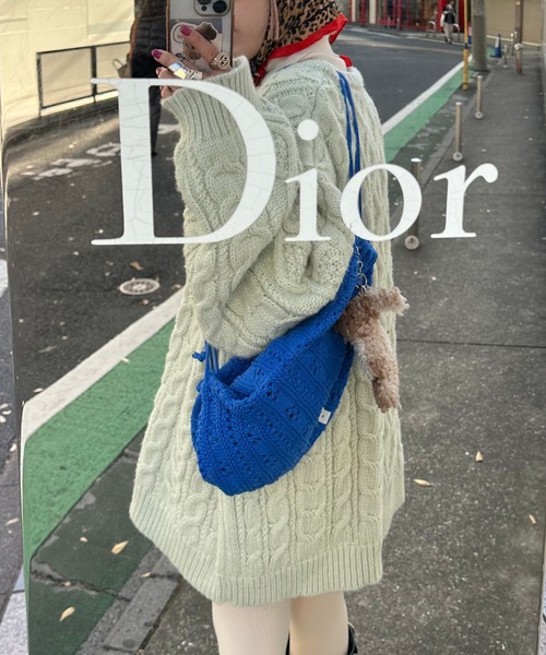 Alley Tokyo（アリートーキョー）の「カギ針あみニット巾着リュック（バックパック/リュック・レディース・ブルー/ピンク/ホワイト/イエロー・FREE）」の15枚目の写真