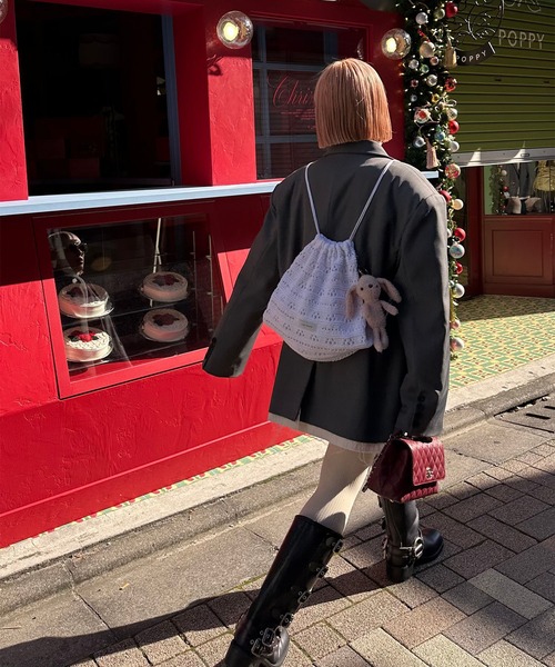 Alley Tokyo（アリートーキョー）の「カギ針あみニット巾着リュック