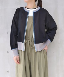 Q | ミニ裏毛ショートZIPカーデ(カーディガン/ボレロ)