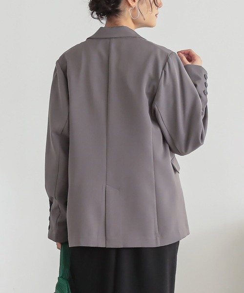 n'OrLABEL(ノアールレーベル)の「【セットアップ対応】『袖タックシングルテーラードジャケット』(テーラードジャケット・レディース・ブラック/グレー・2/1)」の12枚目の写真