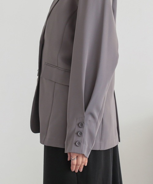 n'OrLABEL(ノアールレーベル)の「【セットアップ対応】『袖タックシングルテーラードジャケット』(テーラードジャケット・レディース・ブラック/グレー・2/1)」の16枚目の写真