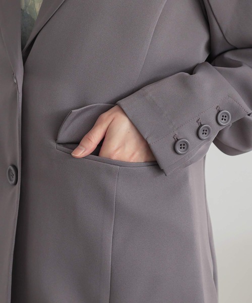 n'OrLABEL(ノアールレーベル)の「【セットアップ対応】『袖タックシングルテーラードジャケット』(テーラードジャケット・レディース・ブラック/グレー・2/1)」の17枚目の写真