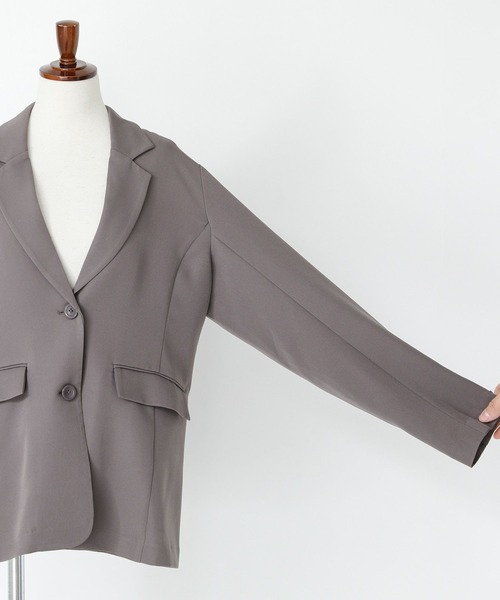 n'OrLABEL(ノアールレーベル)の「【セットアップ対応】『袖タックシングルテーラードジャケット』(テーラードジャケット・レディース・ブラック/グレー・2/1)」の19枚目の写真