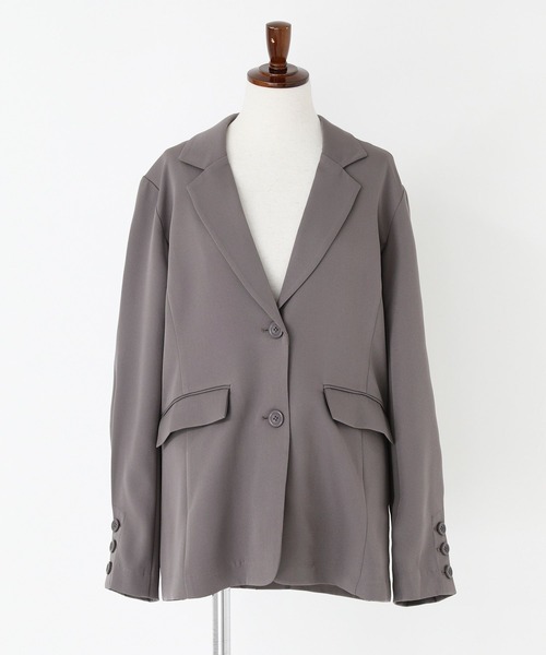 n'OrLABEL(ノアールレーベル)の「【セットアップ対応】『袖タックシングルテーラードジャケット』(テーラードジャケット・レディース・ブラック/グレー・2/1)」の20枚目の写真
