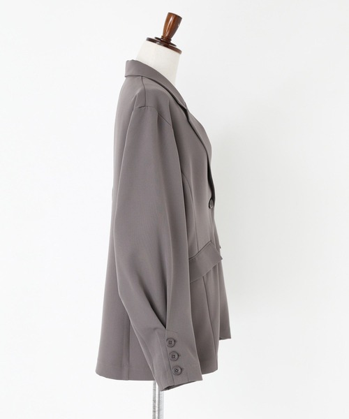 n'OrLABEL(ノアールレーベル)の「【セットアップ対応】『袖タックシングルテーラードジャケット』(テーラードジャケット・レディース・ブラック/グレー・2/1)」の21枚目の写真