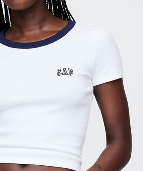 セール】リブ クロップド Gapロゴtシャツ（Tシャツ/カットソー