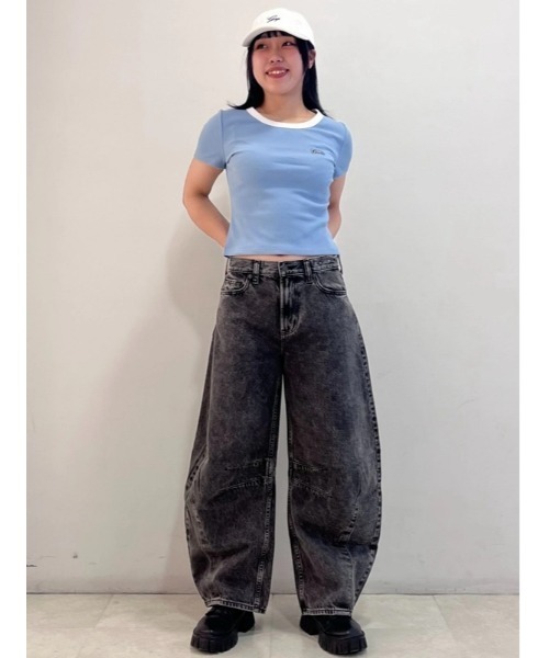   ロゴバンド リブコットン クロップド Tシャツ GAP tシャツ リブ クロップド Gapロゴtシャツ レディース