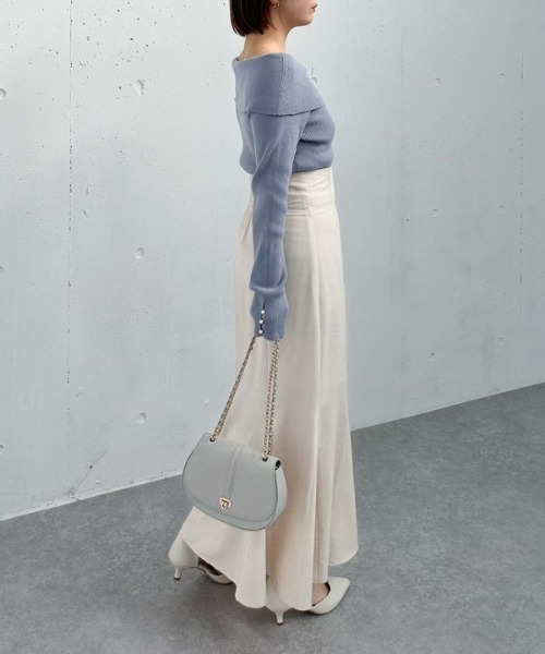 archives(アルシーヴ)の「ラウンドフラップショルダーバッグ(ショルダーバッグ・レディース・グレー/アイボリー/ブラック・FREE)」の7枚目の写真