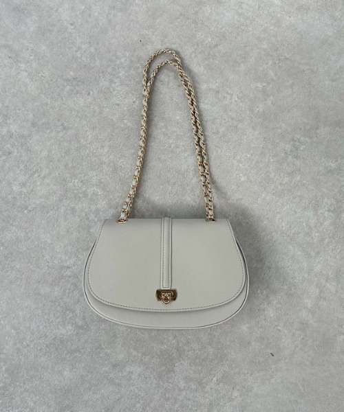 archives(アルシーヴ)の「ラウンドフラップショルダーバッグ(ショルダーバッグ・レディース・グレー/アイボリー/ブラック・FREE)」の10枚目の写真