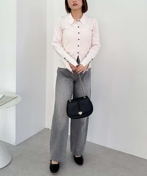 archives(アルシーヴ)の「ラウンドフラップショルダーバッグ(ショルダーバッグ・レディース・グレー/アイボリー/ブラック・FREE)」の16枚目の写真