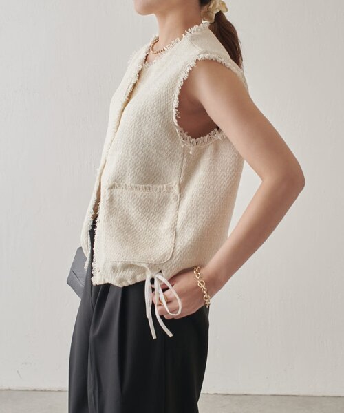 Lui's（ルイス）の「ツイードジレ（ベスト・レディース・ホワイト/ブラック/ブラック系その他2・FREE）」の11枚目の写真