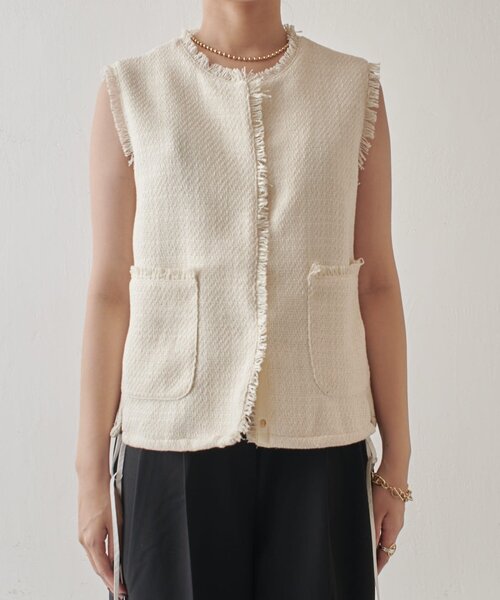 Lui's（ルイス）の「ツイードジレ（ベスト・レディース・ホワイト/ブラック/ブラック系その他2・FREE）」の15枚目の写真