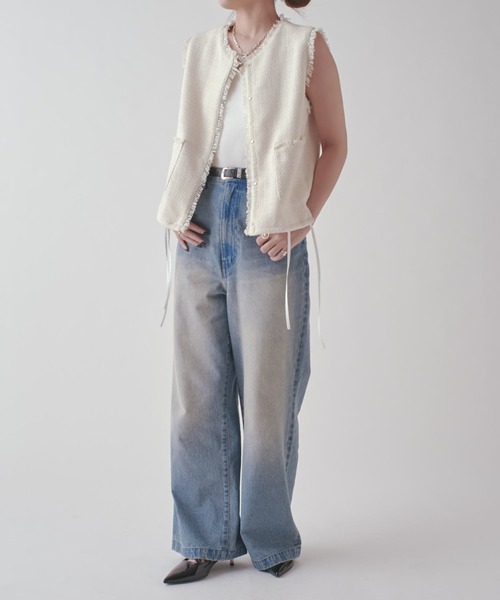 Lui's（ルイス）の「ツイードジレ（ベスト・レディース・ホワイト/ブラック/ブラック系その他2・FREE）」の21枚目の写真