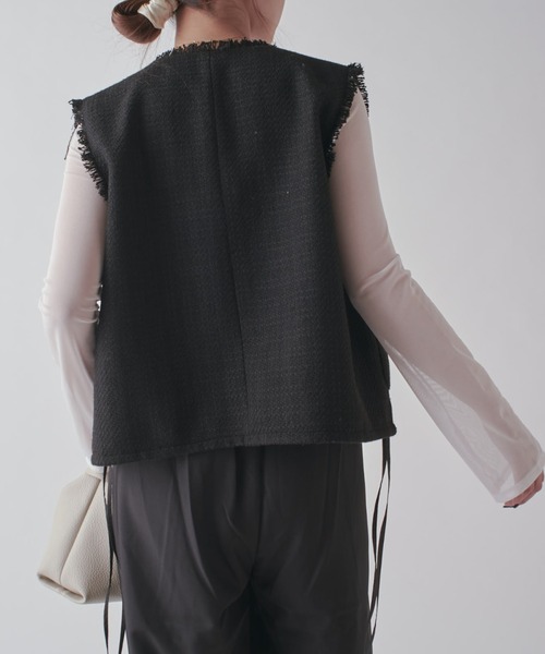 Lui's（ルイス）の「ツイードジレ（ベスト・レディース・ホワイト/ブラック/ブラック系その他2・FREE）」の18枚目の写真