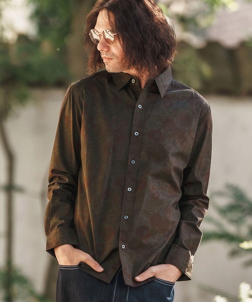 ms5963-ビンテージオーバーダイフラワーブロードシャツ（シャツ/ブラウス）｜CAMBIO（カンビオ）