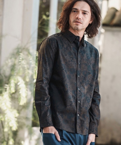 ms5963-ビンテージオーバーダイフラワーブロードシャツ（シャツ/ブラウス）｜CAMBIO（カンビオ）