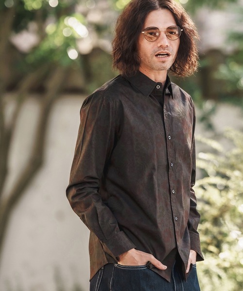 ms5963-ビンテージオーバーダイフラワーブロードシャツ（シャツ/ブラウス）｜CAMBIO（カンビオ）