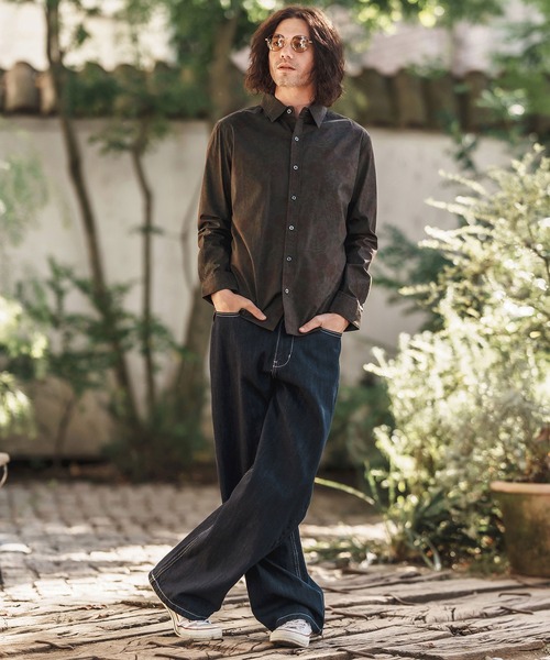 ms5963-ビンテージオーバーダイフラワーブロードシャツ（シャツ/ブラウス）｜CAMBIO（カンビオ）