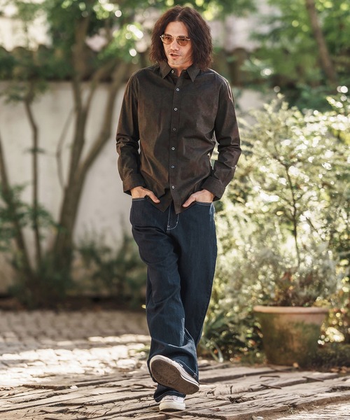 ms5963-ビンテージオーバーダイフラワーブロードシャツ（シャツ/ブラウス）｜CAMBIO（カンビオ）