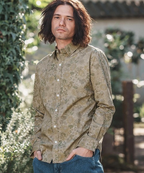 ms5963-ビンテージオーバーダイフラワーブロードシャツ（シャツ/ブラウス）｜CAMBIO（カンビオ）