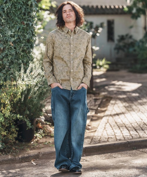 ms5963-ビンテージオーバーダイフラワーブロードシャツ（シャツ/ブラウス）｜CAMBIO（カンビオ）