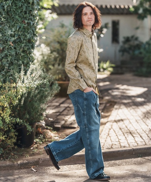 ms5963-ビンテージオーバーダイフラワーブロードシャツ（シャツ/ブラウス）｜CAMBIO（カンビオ）