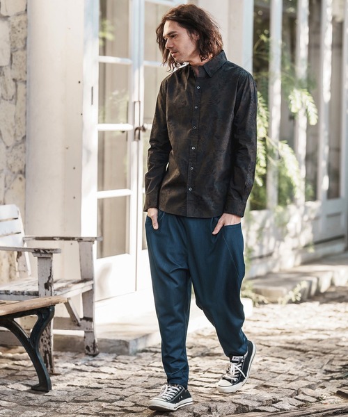 ms5963-ビンテージオーバーダイフラワーブロードシャツ（シャツ/ブラウス）｜CAMBIO（カンビオ）