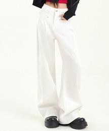 aimoha | ベーシックハイウエストワイドデニムパンツ(デニムパンツ)