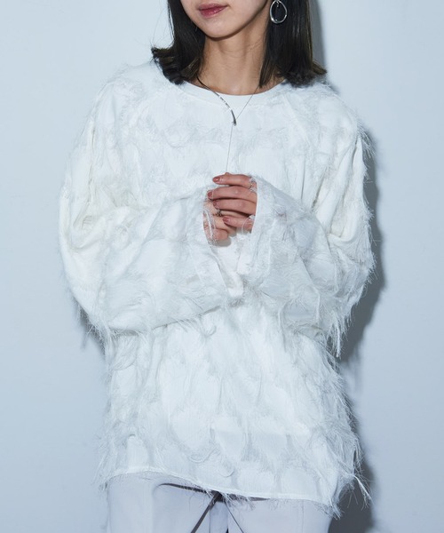 MAISON BREEZE（メゾンブリーズ）の「【MAISON BREEZE】フリンジシアーレイヤードプルオーバー シアートップス trc（Tシャツ/カットソー・レディース・ブラック/ベージュ/オフホワイト・FREE）」の18枚目の写真