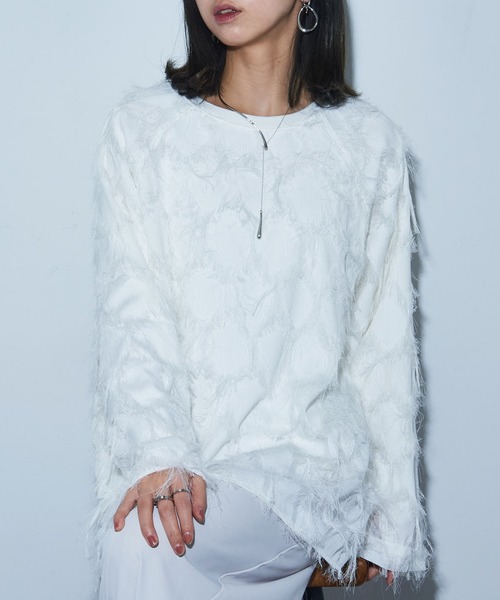 MAISON BREEZE（メゾンブリーズ）の「【MAISON BREEZE】フリンジシアーレイヤードプルオーバー シアートップス trc（Tシャツ/カットソー・レディース・ブラック/ベージュ/オフホワイト・FREE）」の20枚目の写真