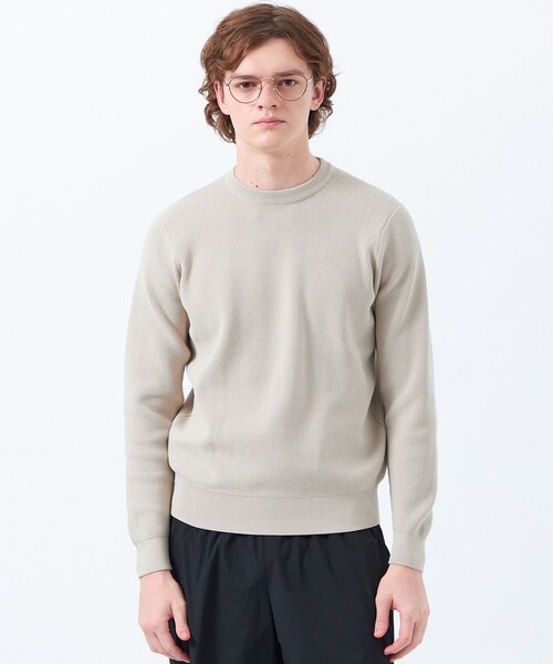 MACKINTOSH PHILOSOPHY（ﾏｯｷﾝﾄｯｼｭ ﾌｨﾛｿﾌｨｰ）の「片畦プレーティング クルーネックプルオーバーニット（ニット/セーター・メンズ・ブルー系その他3/ダークネイビー/ベージュ系その他/オレンジ系その他2・38/40）」の2枚目の写真