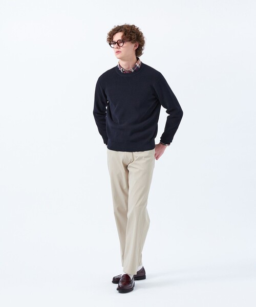 MACKINTOSH PHILOSOPHY（ﾏｯｷﾝﾄｯｼｭ ﾌｨﾛｿﾌｨｰ）の「片畦プレーティング クルーネックプルオーバーニット（ニット/セーター・メンズ・ブルー系その他3/ダークネイビー/ベージュ系その他/オレンジ系その他2・38/40）」の6枚目の写真