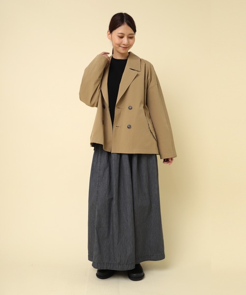 RNA-N（アールエヌエーエヌ）の「J2140 ライトトレンチジャケット（トレンチコート・レディース・ベージュ/ダークネイビー/カーキ・FREE）」の8枚目の写真