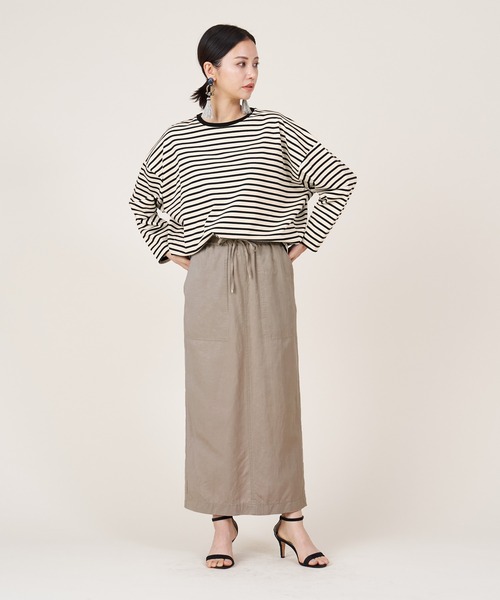 セール】【marmors】border with glitter long t-shirt（Tシャツ