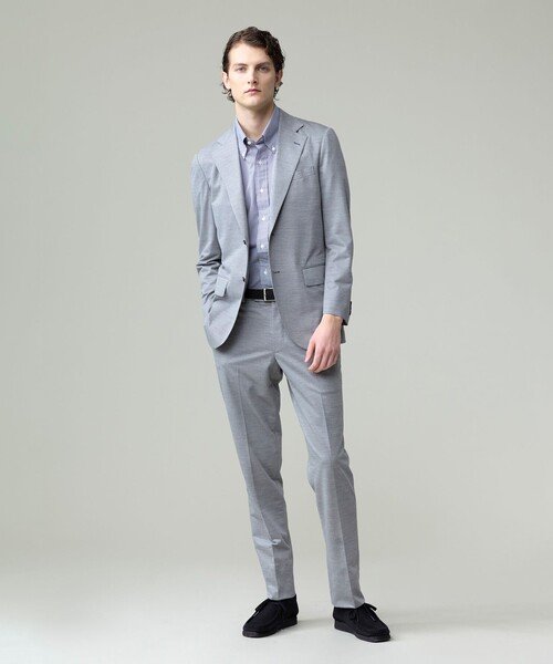 J.PRESS（ジェイプレス）の「【ストレッチ / 洗える / 吸水速乾/ 接触冷感】【J.PRESS-POOL WOOL】ジャージーセットアップ ジャケット_25年モデル（テーラードジャケット・メンズ・ネイビー系/ライトグレー系・SMALL/MEDIUM/LARGE/X-LARGE/BM/BL）」の3枚目の写真