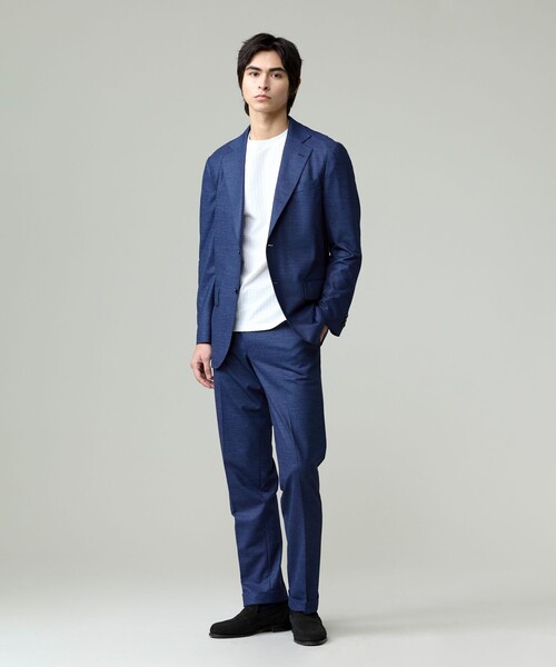 J.PRESS（ジェイプレス）の「【ストレッチ / 洗える / 吸水速乾/ 接触冷感】【J.PRESS-POOL WOOL】ジャージーセットアップ ジャケット_25年モデル（テーラードジャケット・メンズ・ネイビー系/ライトグレー系・SMALL/MEDIUM/LARGE/X-LARGE/BM/BL）」の11枚目の写真